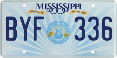 MS license plate BYF336