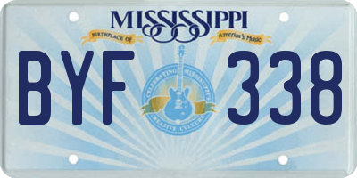 MS license plate BYF338