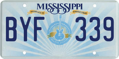 MS license plate BYF339