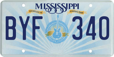 MS license plate BYF340