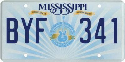 MS license plate BYF341