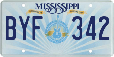 MS license plate BYF342