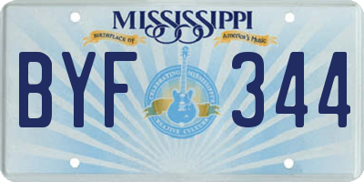 MS license plate BYF344