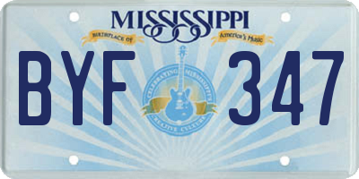 MS license plate BYF347