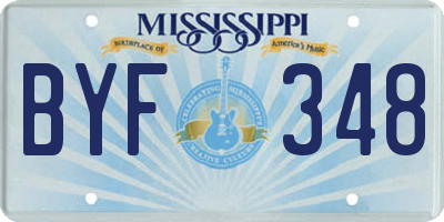 MS license plate BYF348