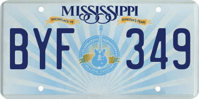 MS license plate BYF349