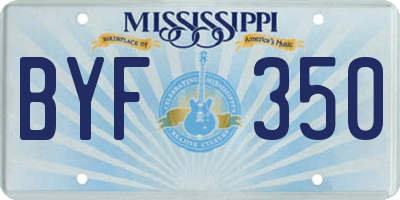 MS license plate BYF350