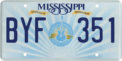 MS license plate BYF351