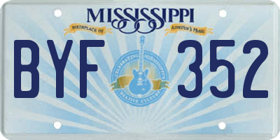 MS license plate BYF352