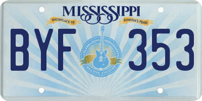 MS license plate BYF353