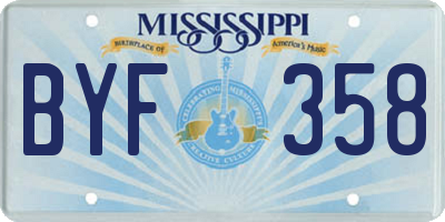 MS license plate BYF358