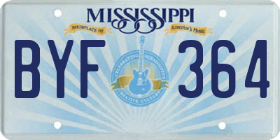 MS license plate BYF364
