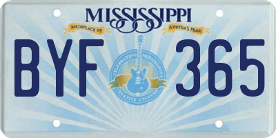 MS license plate BYF365