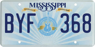 MS license plate BYF368