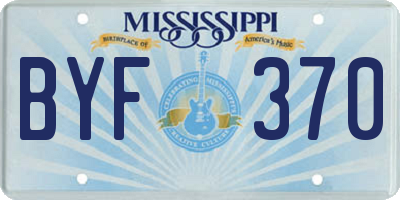 MS license plate BYF370