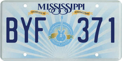 MS license plate BYF371