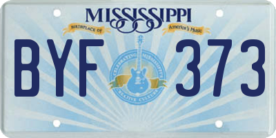 MS license plate BYF373