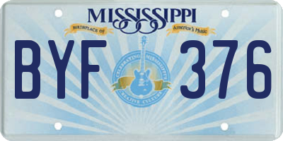 MS license plate BYF376