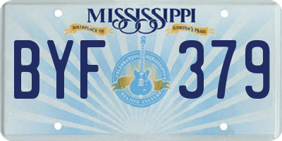 MS license plate BYF379