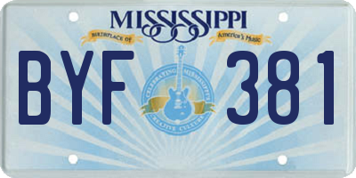 MS license plate BYF381