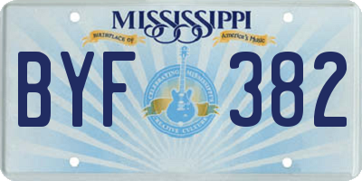 MS license plate BYF382