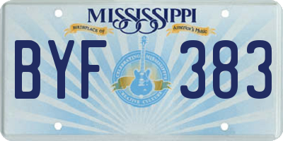 MS license plate BYF383