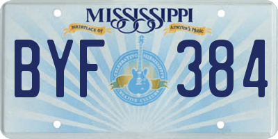 MS license plate BYF384