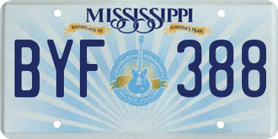 MS license plate BYF388