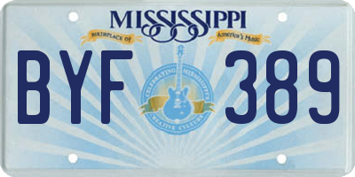 MS license plate BYF389