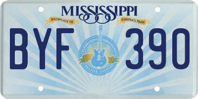 MS license plate BYF390