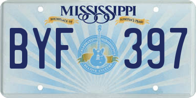 MS license plate BYF397
