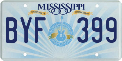 MS license plate BYF399
