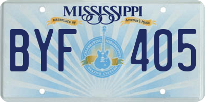 MS license plate BYF405