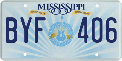 MS license plate BYF406