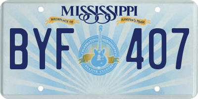 MS license plate BYF407