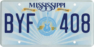 MS license plate BYF408