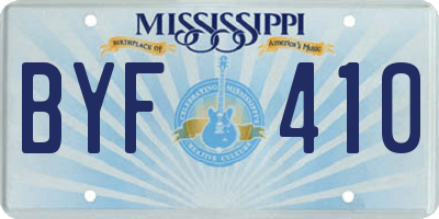 MS license plate BYF410