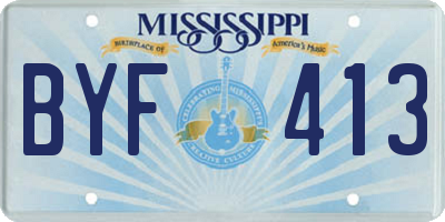 MS license plate BYF413