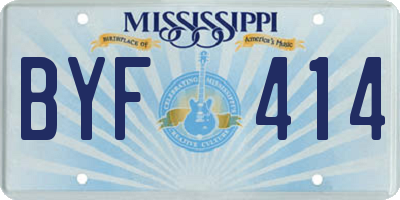 MS license plate BYF414