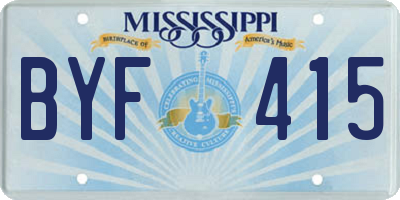 MS license plate BYF415
