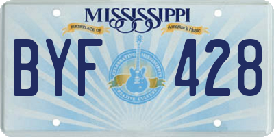 MS license plate BYF428
