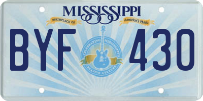 MS license plate BYF430