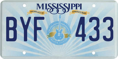 MS license plate BYF433