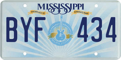 MS license plate BYF434