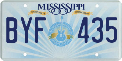 MS license plate BYF435