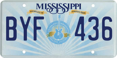 MS license plate BYF436