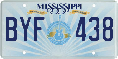 MS license plate BYF438