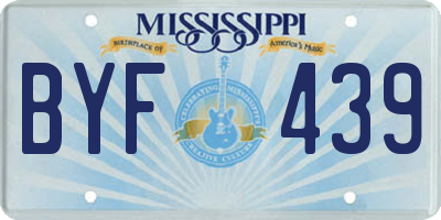 MS license plate BYF439
