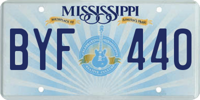 MS license plate BYF440