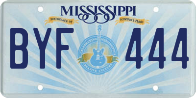 MS license plate BYF444